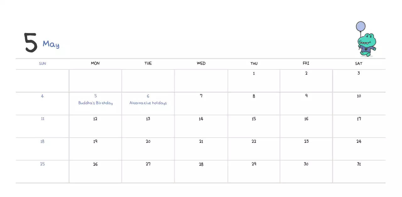 A calendar with a cute Argo illustration concept