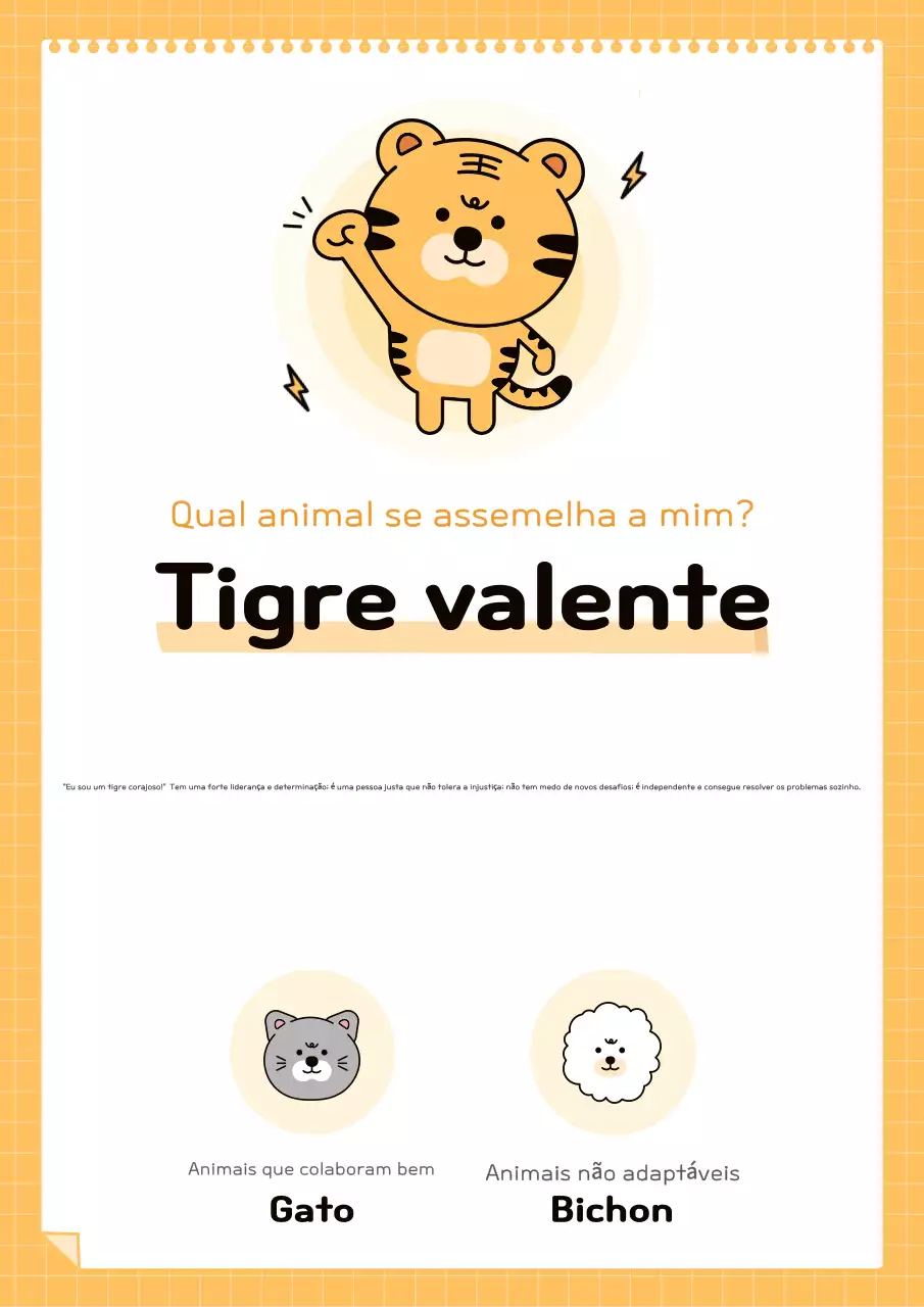 Promover um teste de personalidade giro a laranja e preto