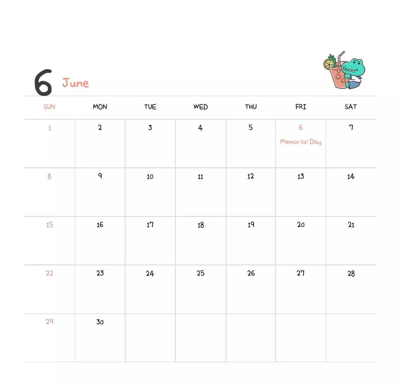Kalender dengan konsep ilustrasi Ago yang lucu