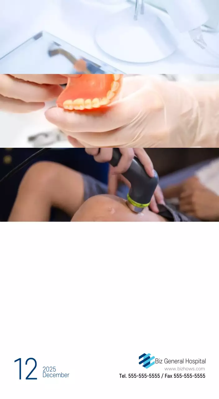 Navy White Simple Hospital Promotional Calendar