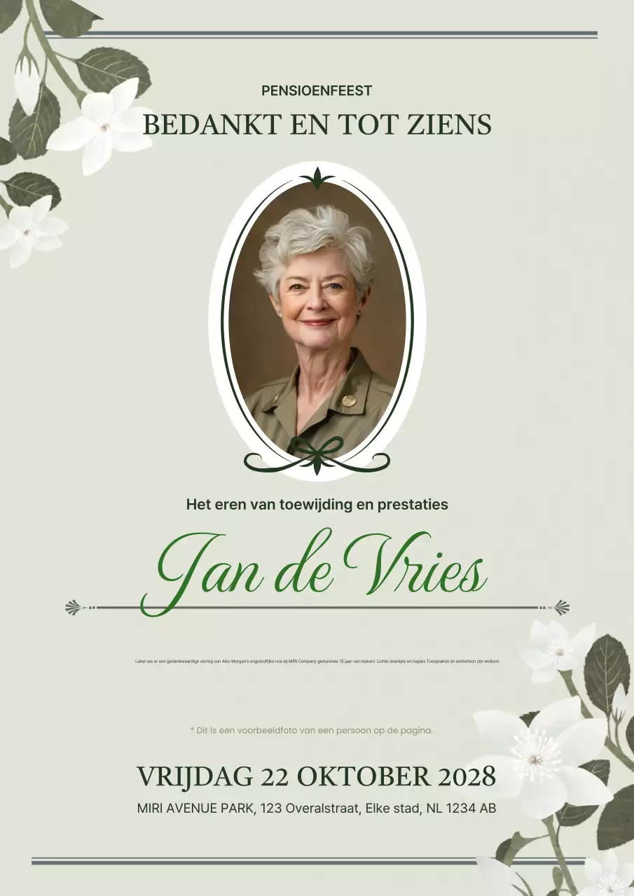 salie elegant pensioen uitnodiging