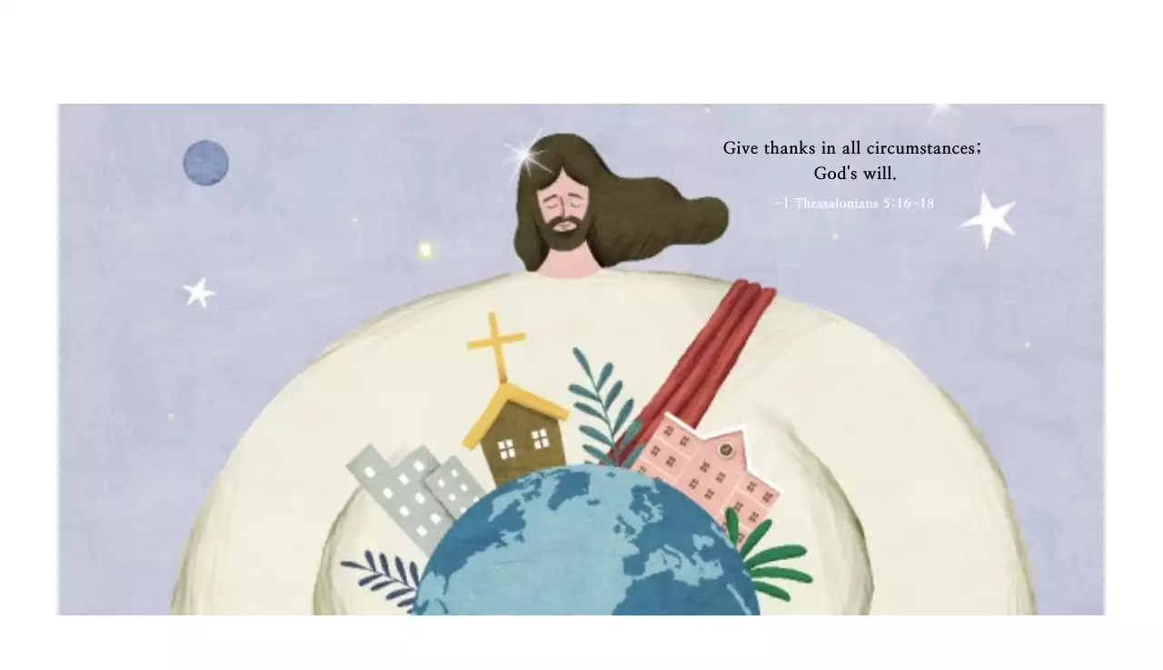 Ilustrasi gereja yang bersih dengan warna pastel