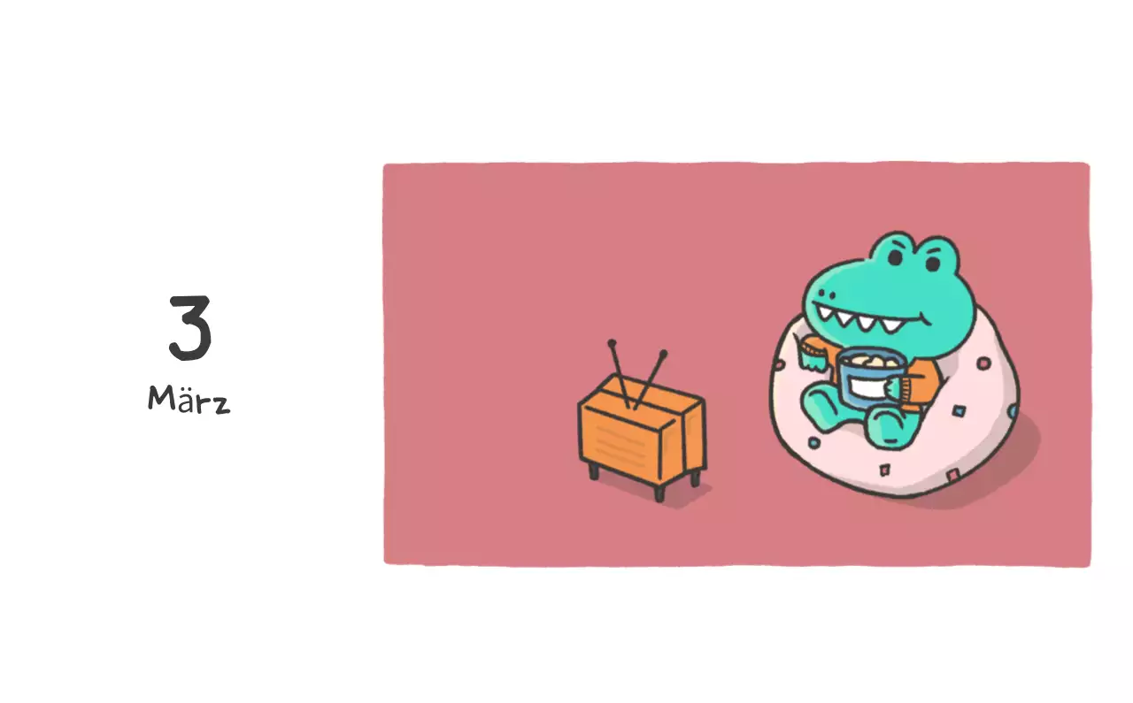 Ein Kalender mit einem niedlichen Ago-Illustrationskonzept