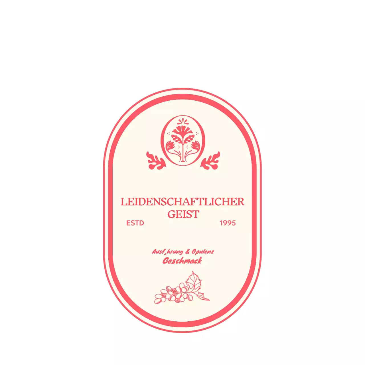 Rotes Logo im Vintage-Design