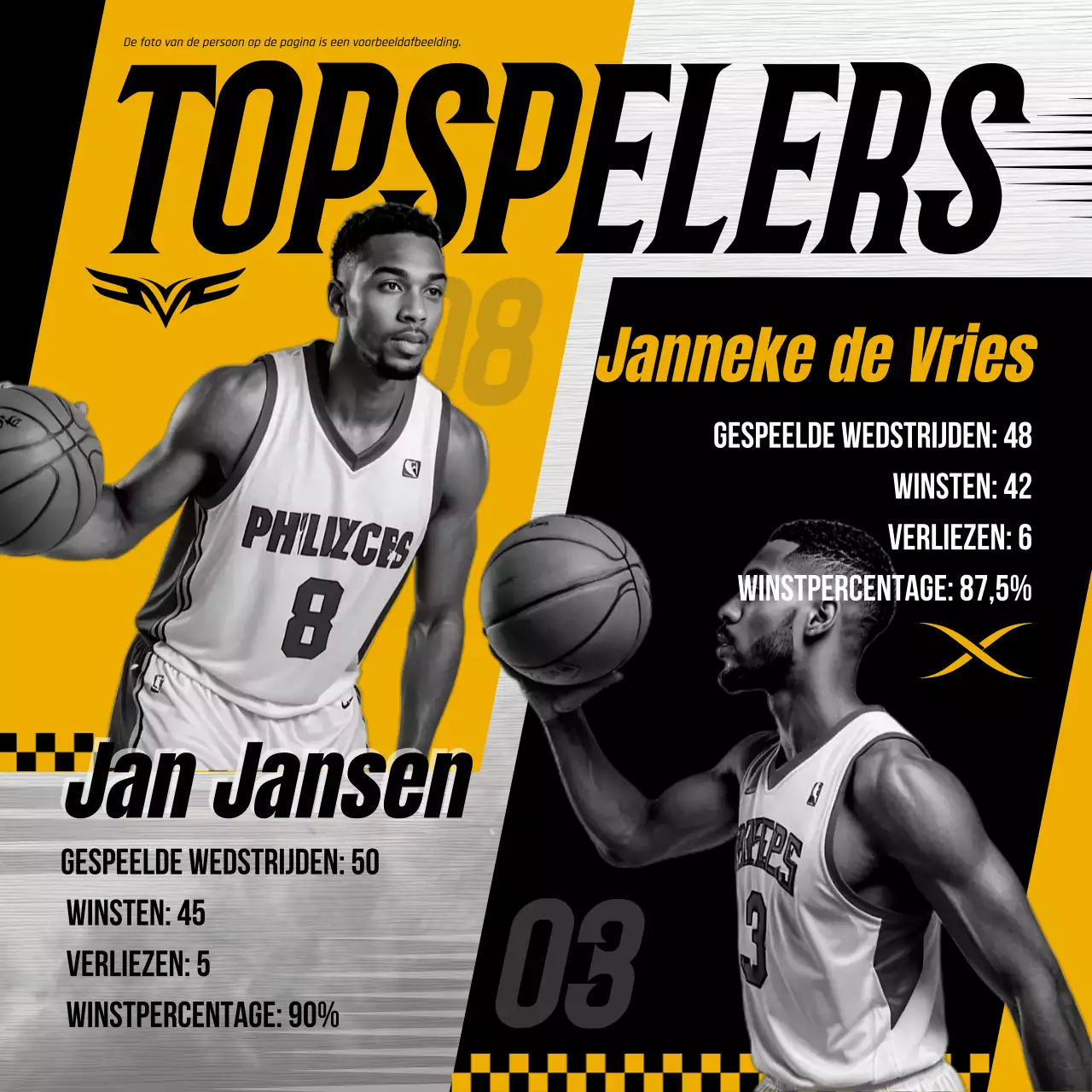 gele moderne sport aankondiging