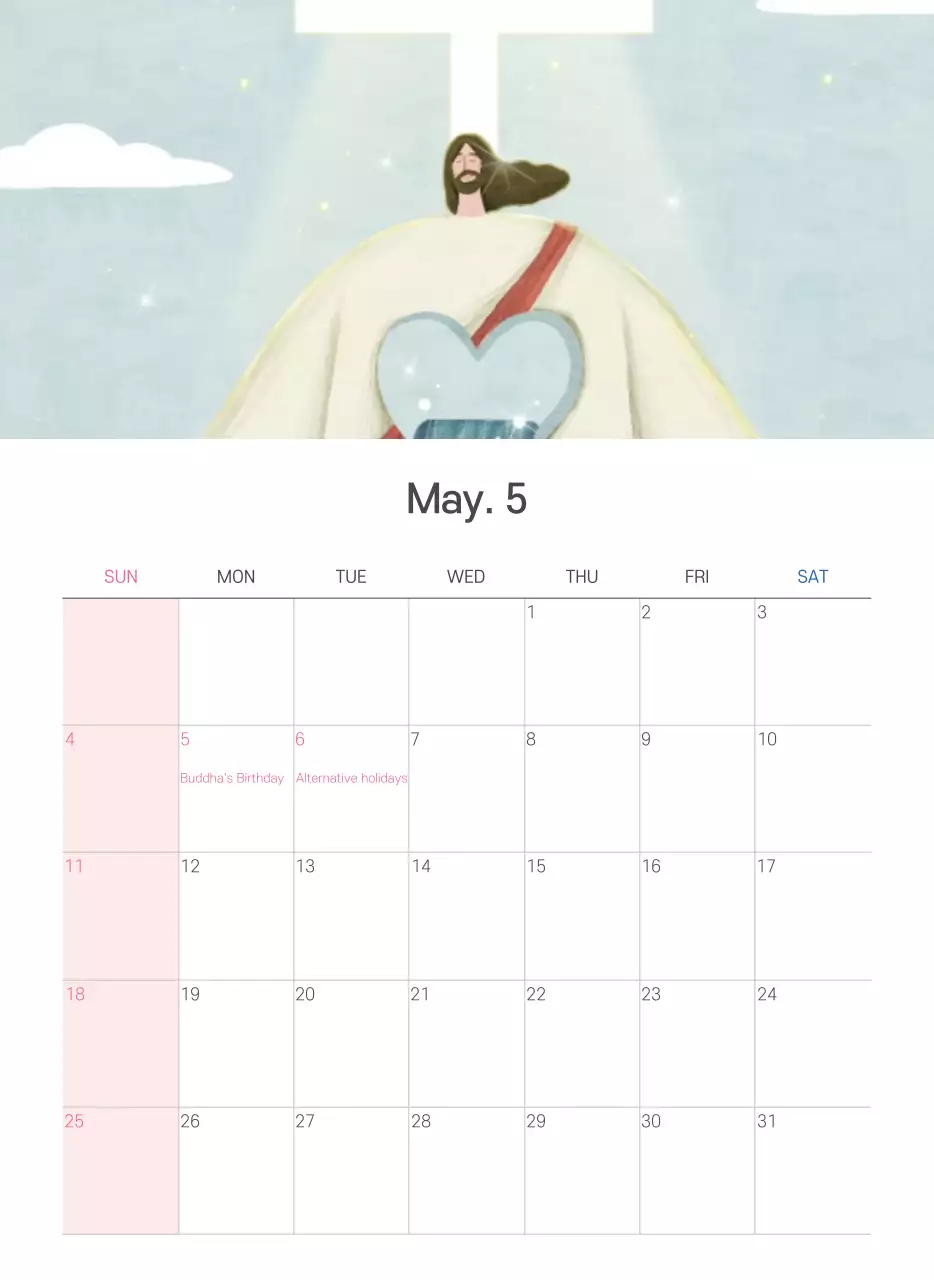 Gereja ilustrasi pastel yang bersih