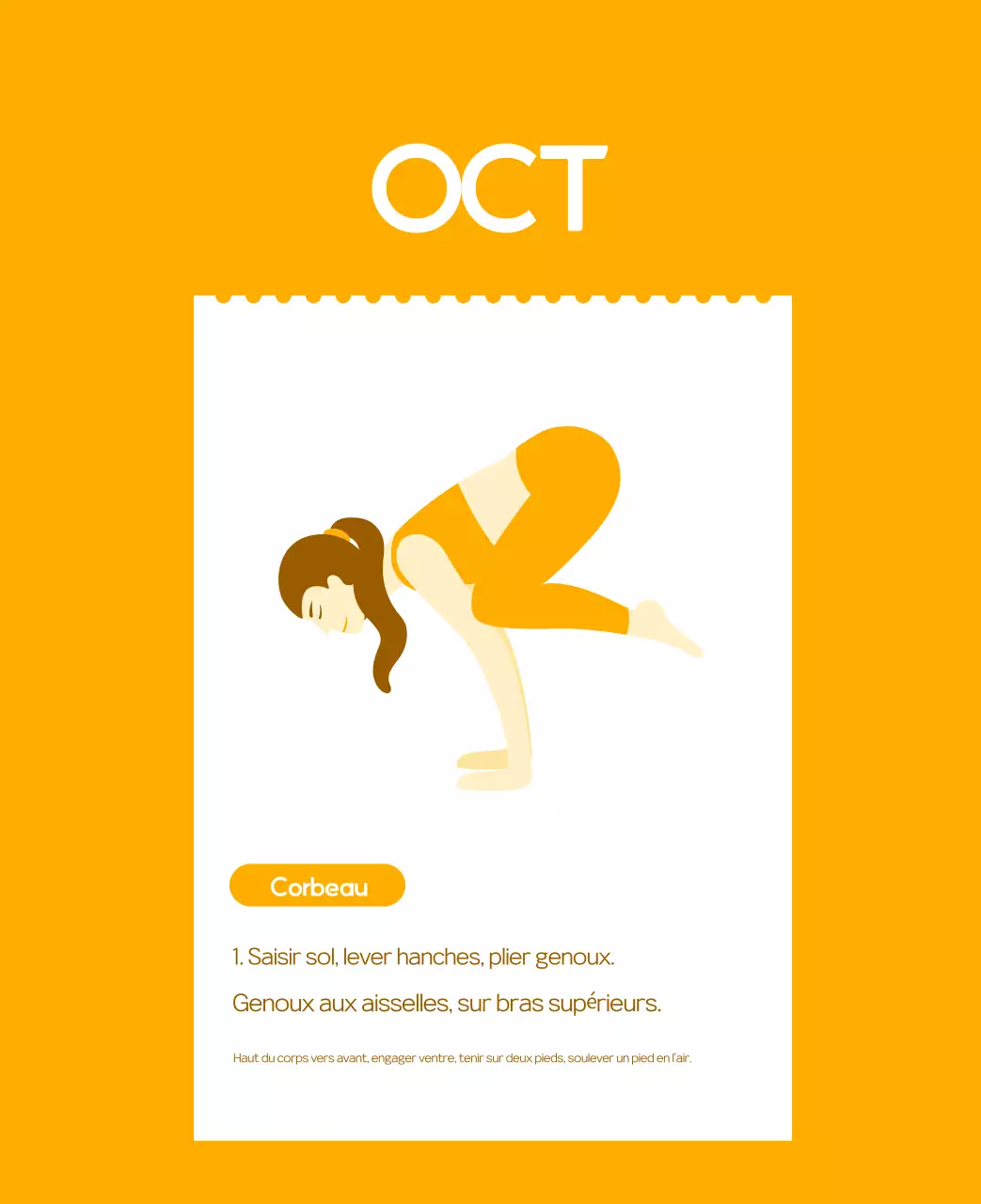 Calendrier promotionnel de yoga minimaliste orange