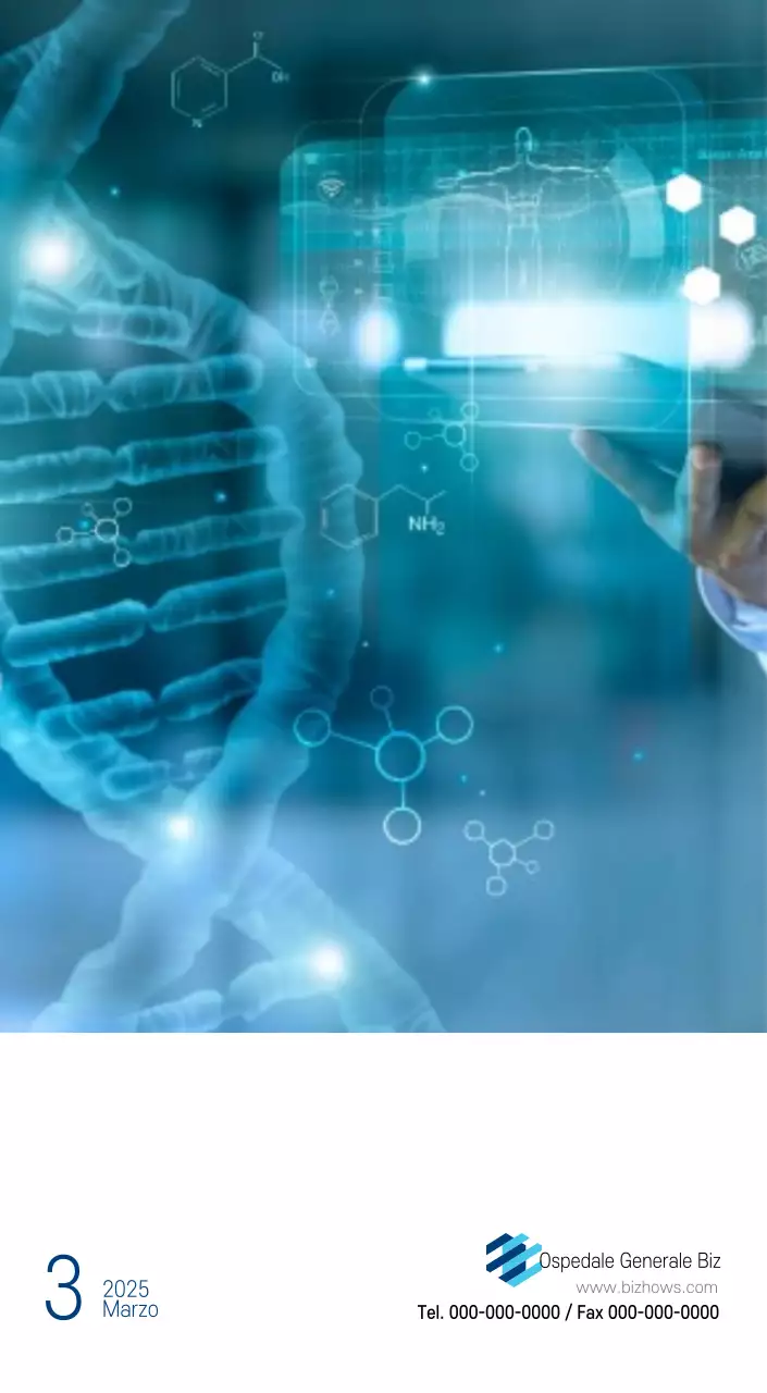 Calendario promozionale dell'ospedale semplice, bianco e blu