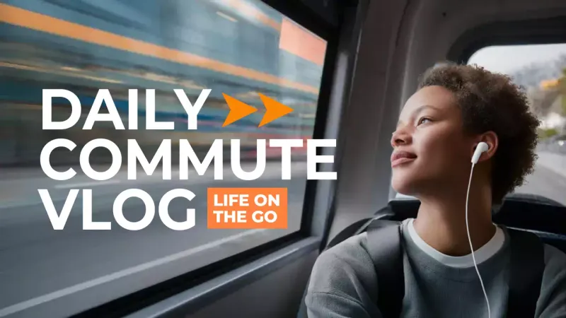 Orange Modern Commute Vlog YouTube Thumbnail