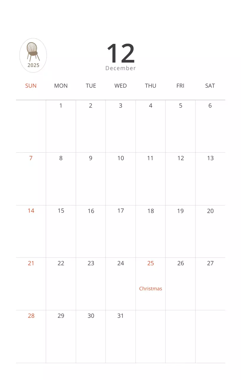 Kalender interior minimalis berwarna krem