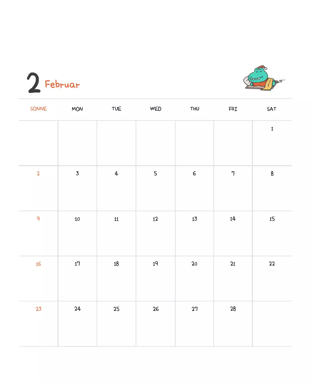 Ein Kalender mit einem niedlichen Ago-Illustrationskonzept