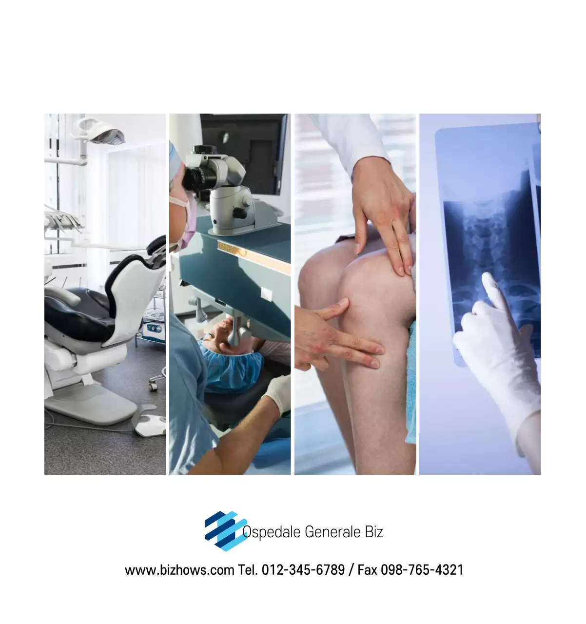 Calendario promozionale dell'ospedale semplice, bianco e blu