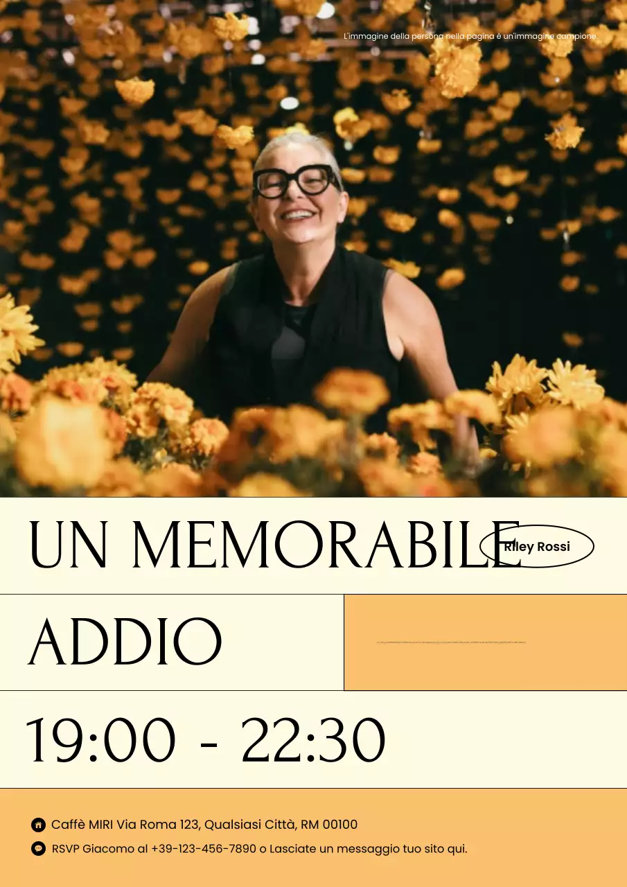 invito di addio elegante giallo