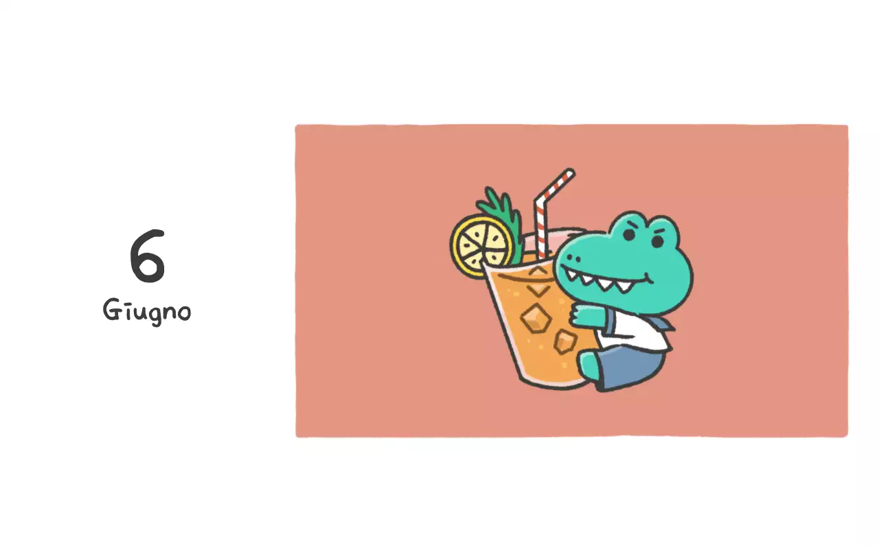 Un calendario con un simpatico concetto di illustrazione di Ago