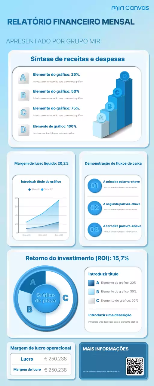 relatório financeiro blue modern