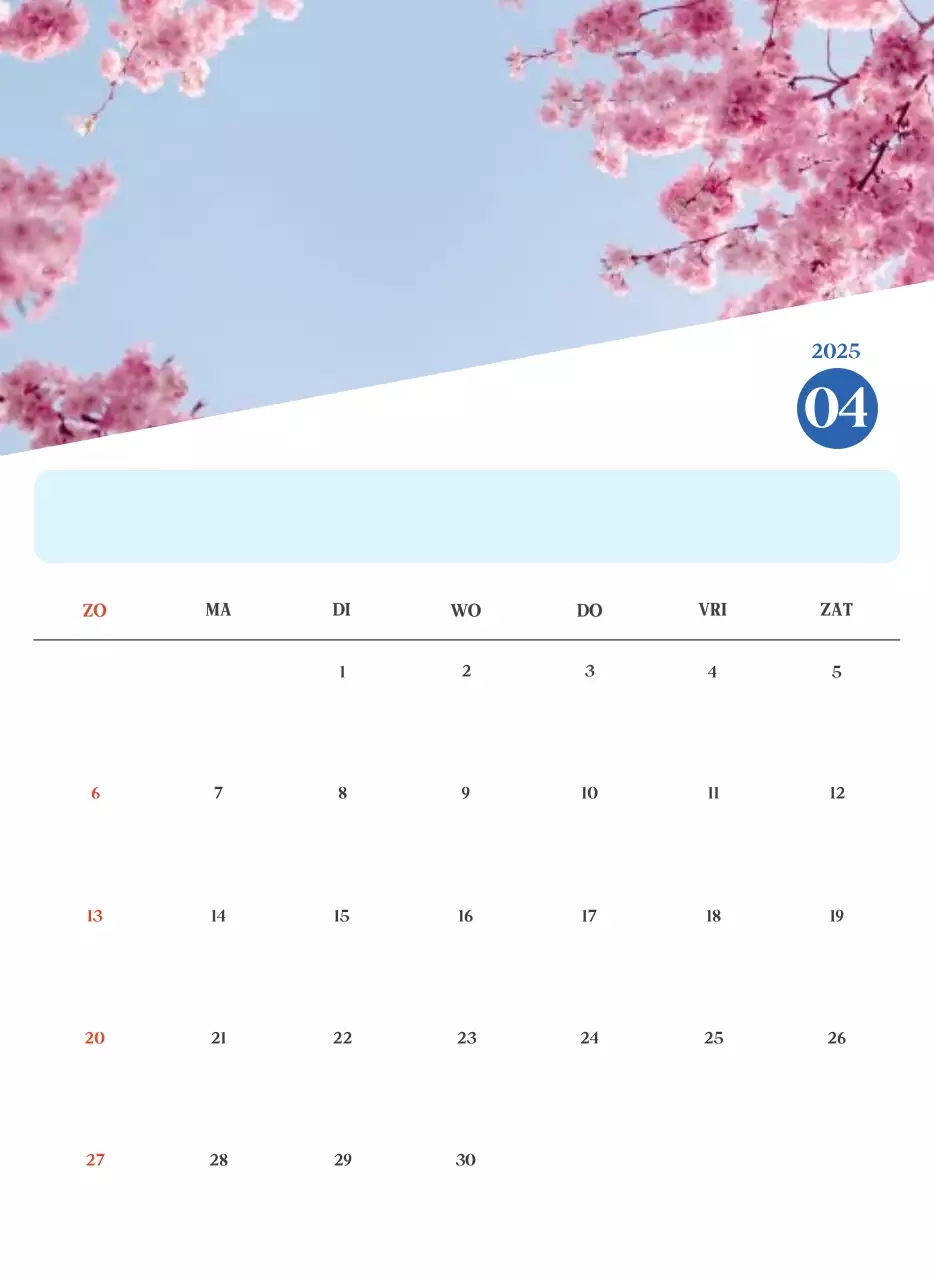 Blauwe moderne ziekenhuiskalender
