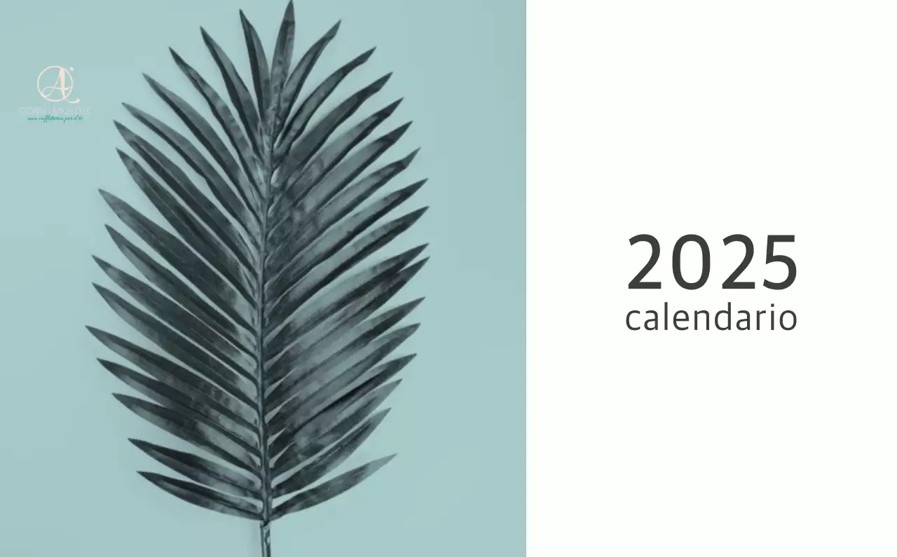 Calendario botanico naturale bianco e pulito