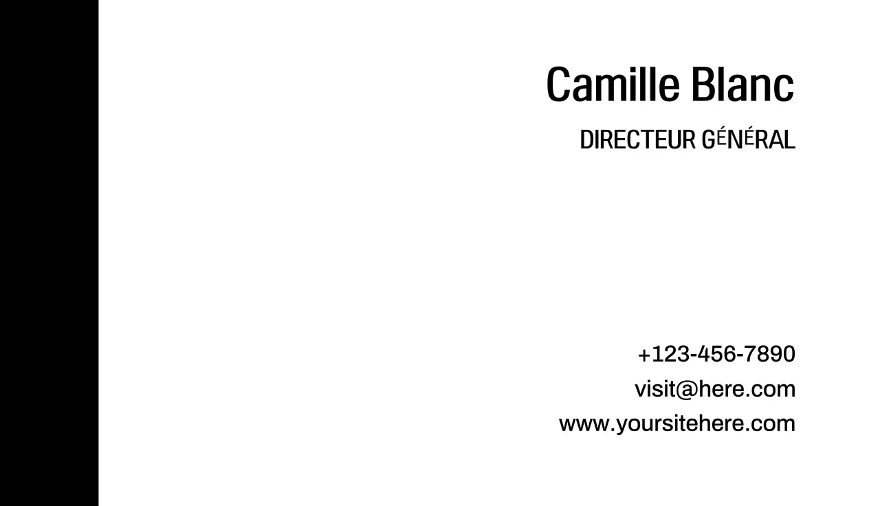 carte de visite minimale noire
