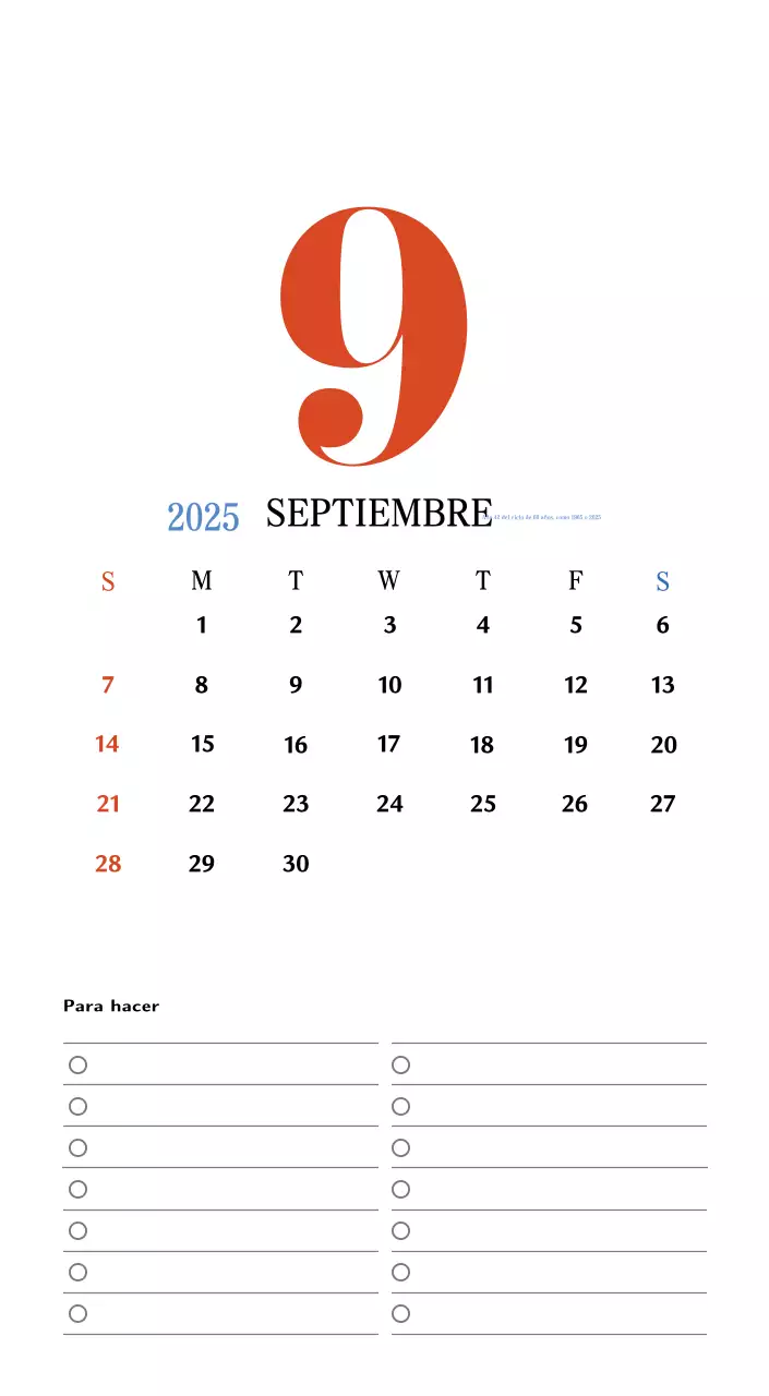 Calendario retro concept memory en rojo