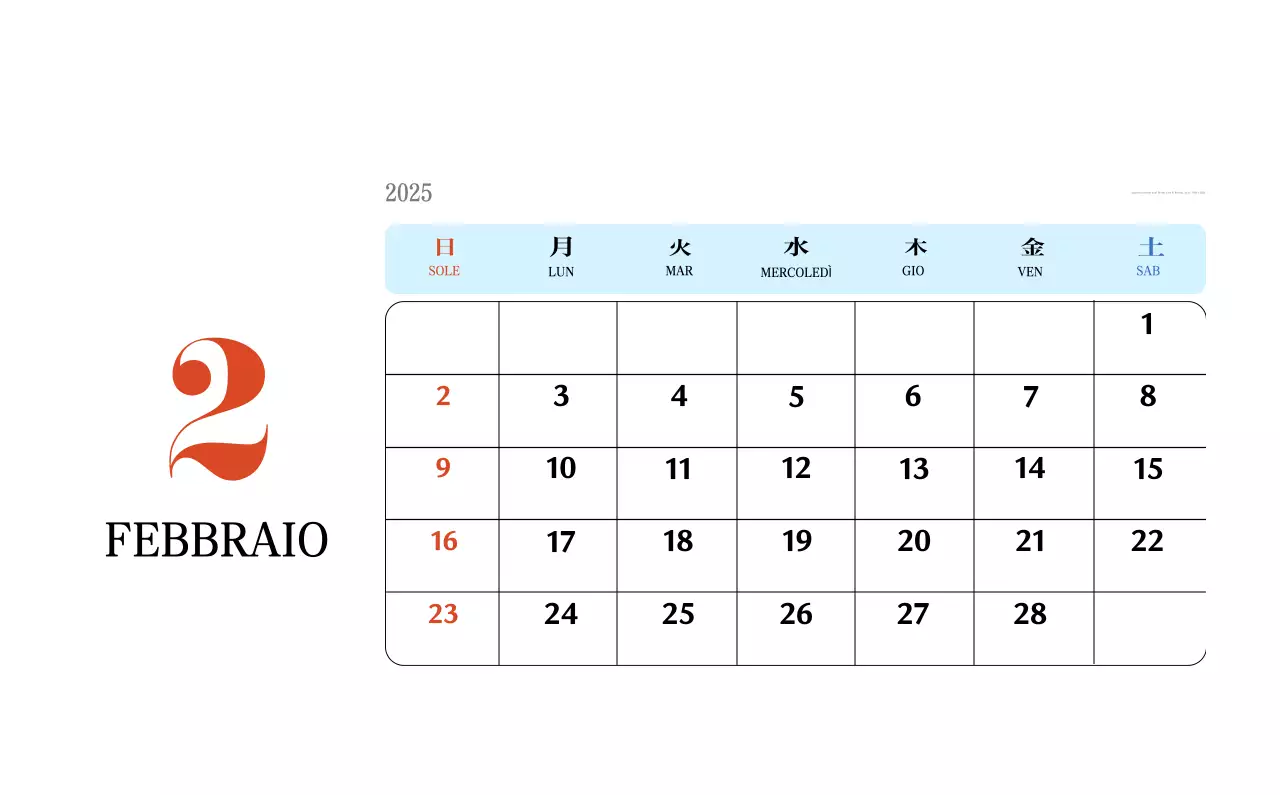 Calendario della memoria di concezione retrò in rosso