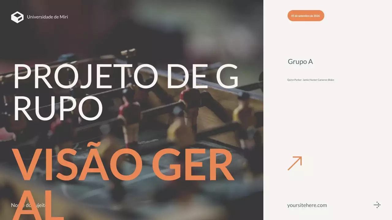 apresentação geral do projeto orange modern