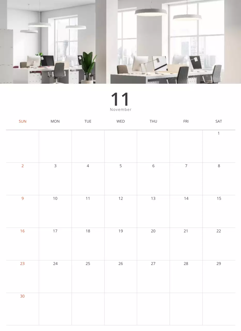 Kalender interior minimalis berwarna krem