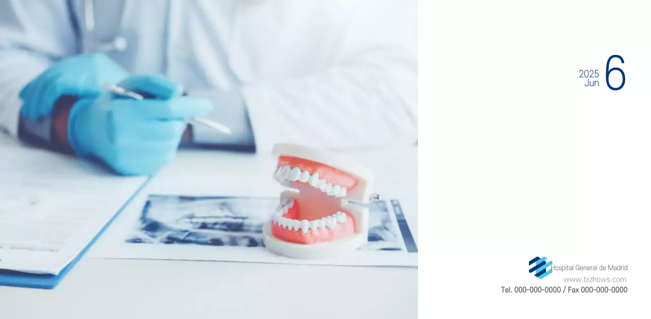 Calendario promocional Hospital Navy White Simple