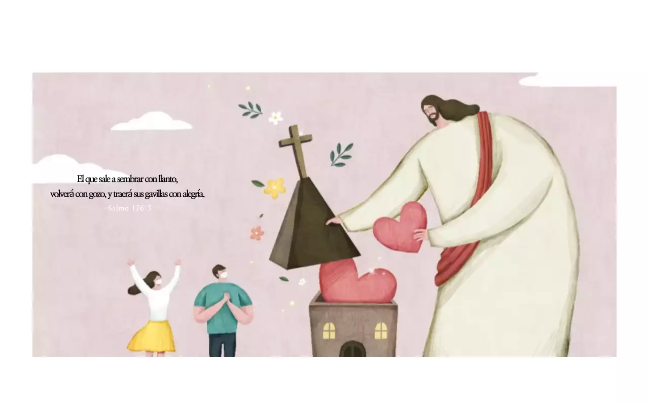 Pastel limpio ilustración iglesia