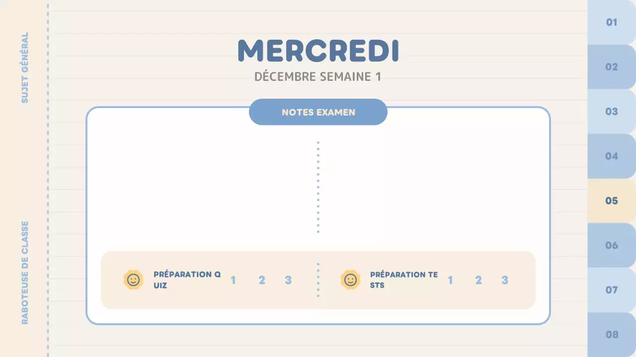 agenda de classe bleu uni