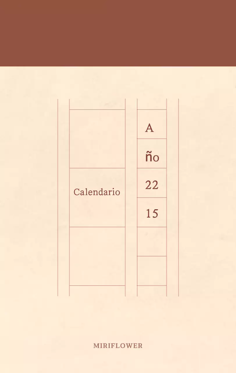Un calendario sentimental de floristería en papel de lana marrón claro y marrón concepto