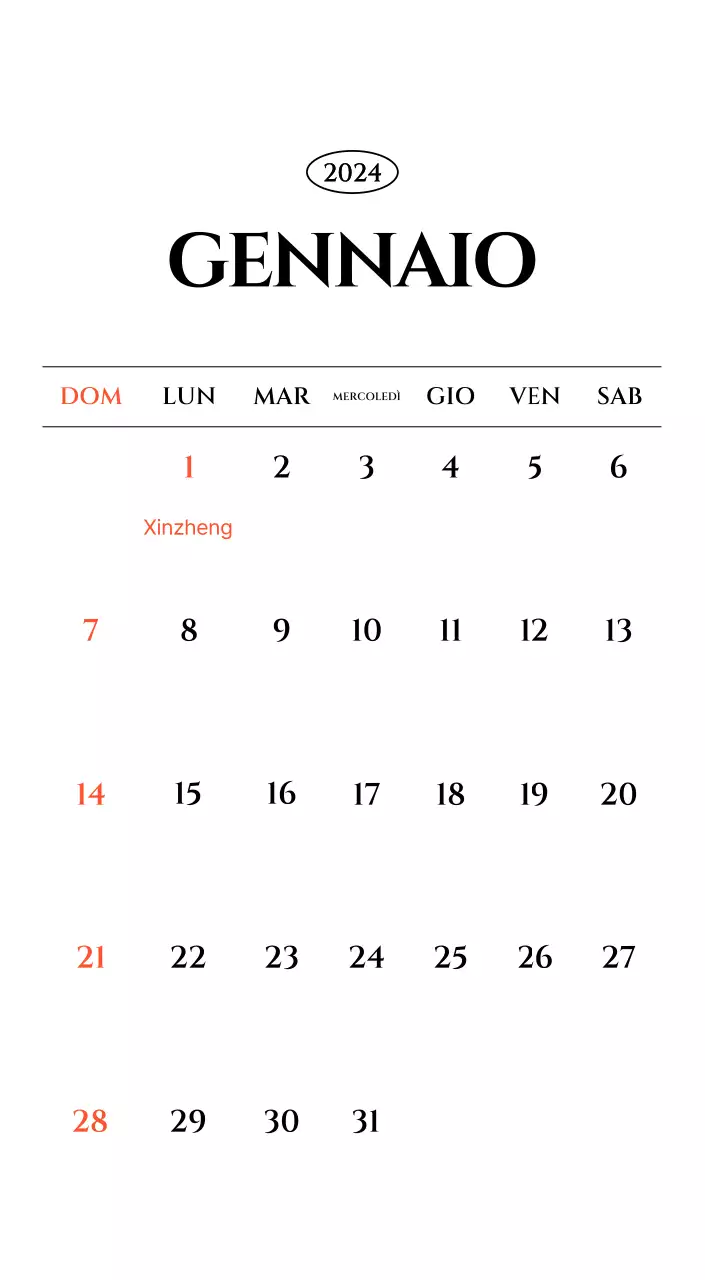 Calendario semplice con concetto di fotografia di viaggio emozionale in bianco e nero