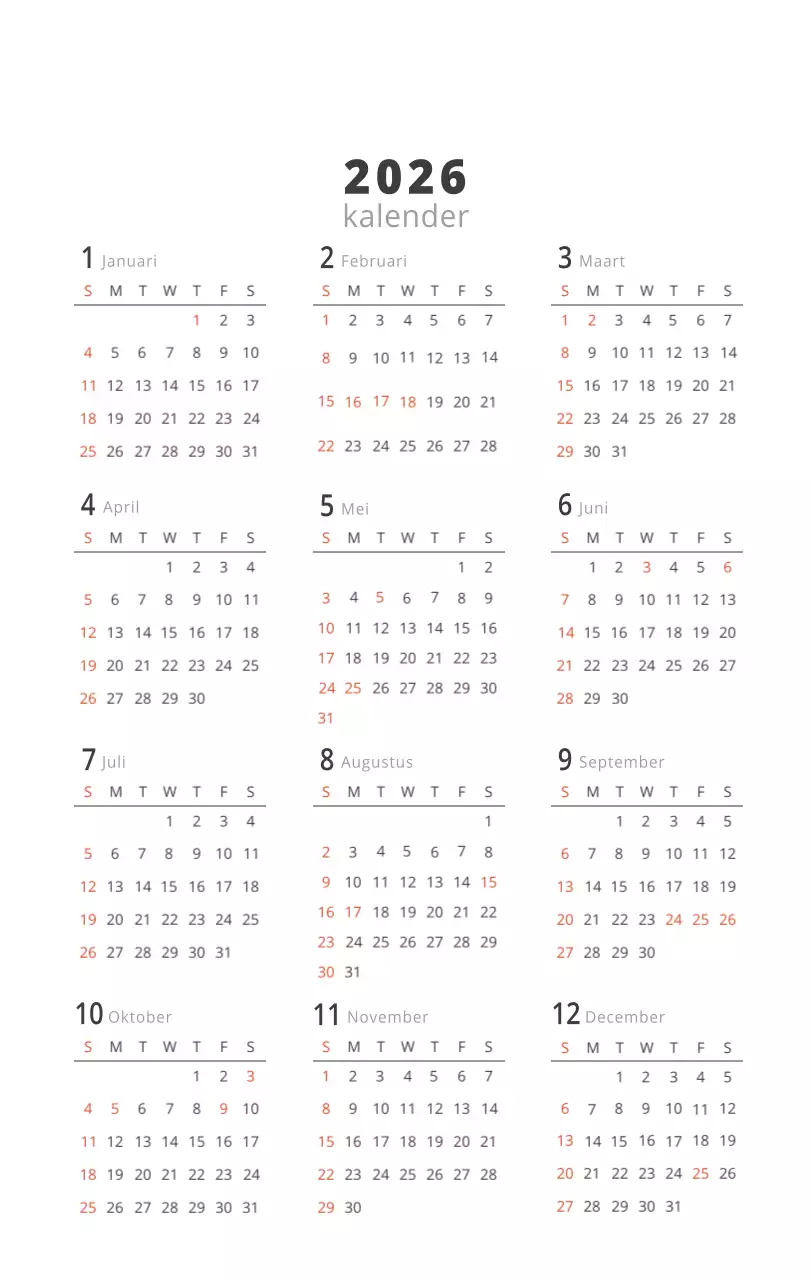 Beige minimalistische interieurkalender