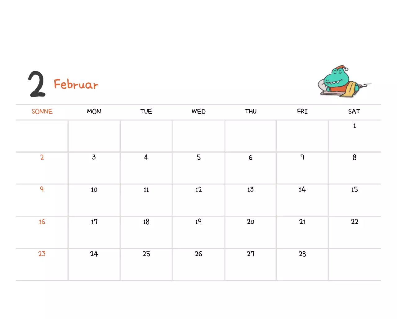 Ein Kalender mit einem niedlichen Ago-Illustrationskonzept