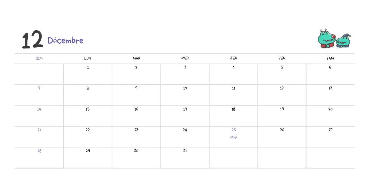 Un calendrier avec un concept d'illustration Ago mignon