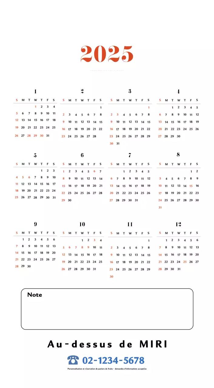 Calendrier de mémoire rétro en rouge