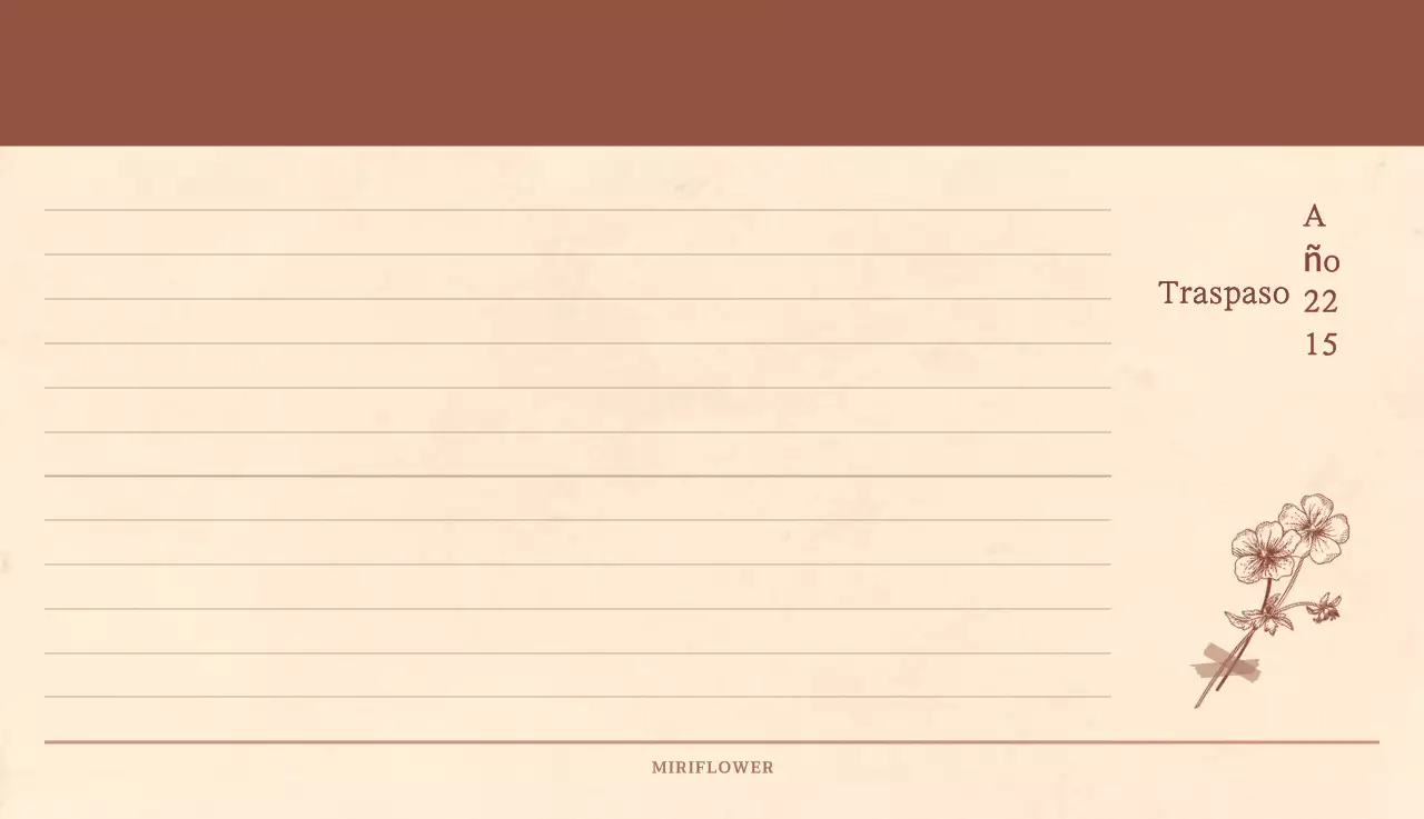 Un calendario sentimental de floristería en papel de lana marrón claro y marrón concepto