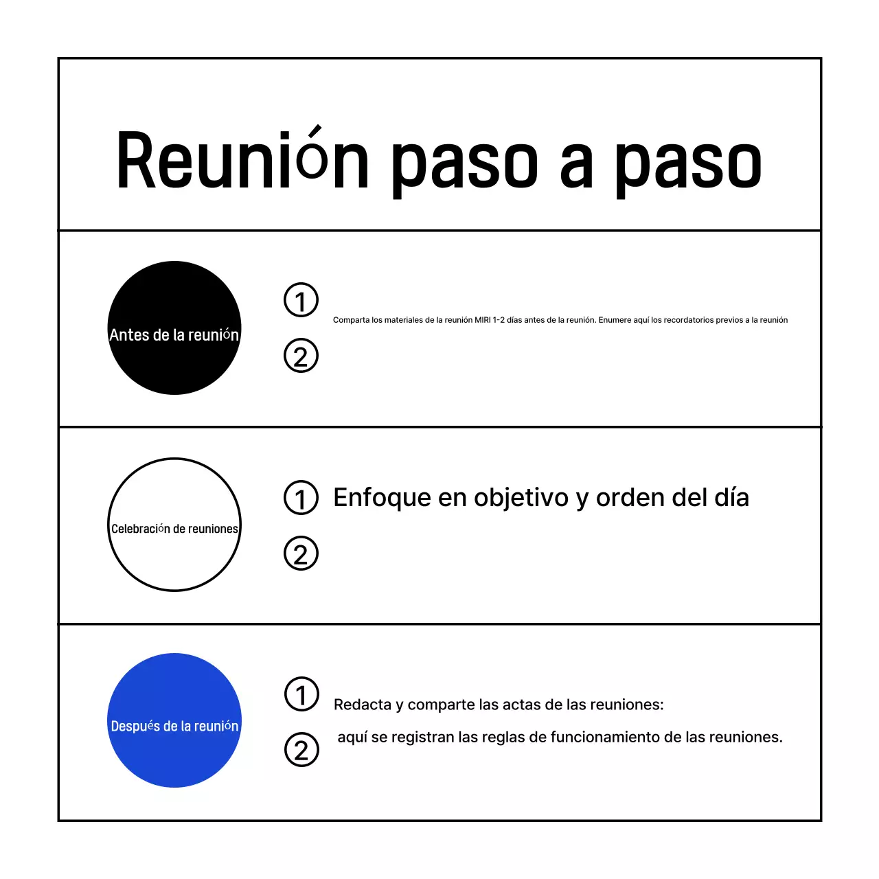 Reuniones de negocios modernas en el boletín azul