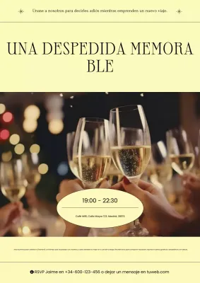 invitación de despedida elegante amarilla