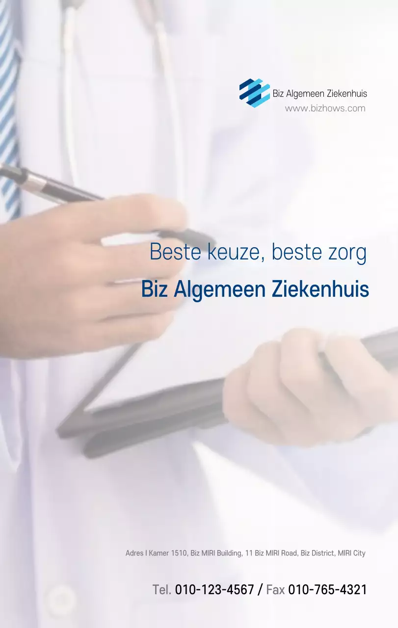 Navy Witte Eenvoudige Ziekenhuis Promotiekalender