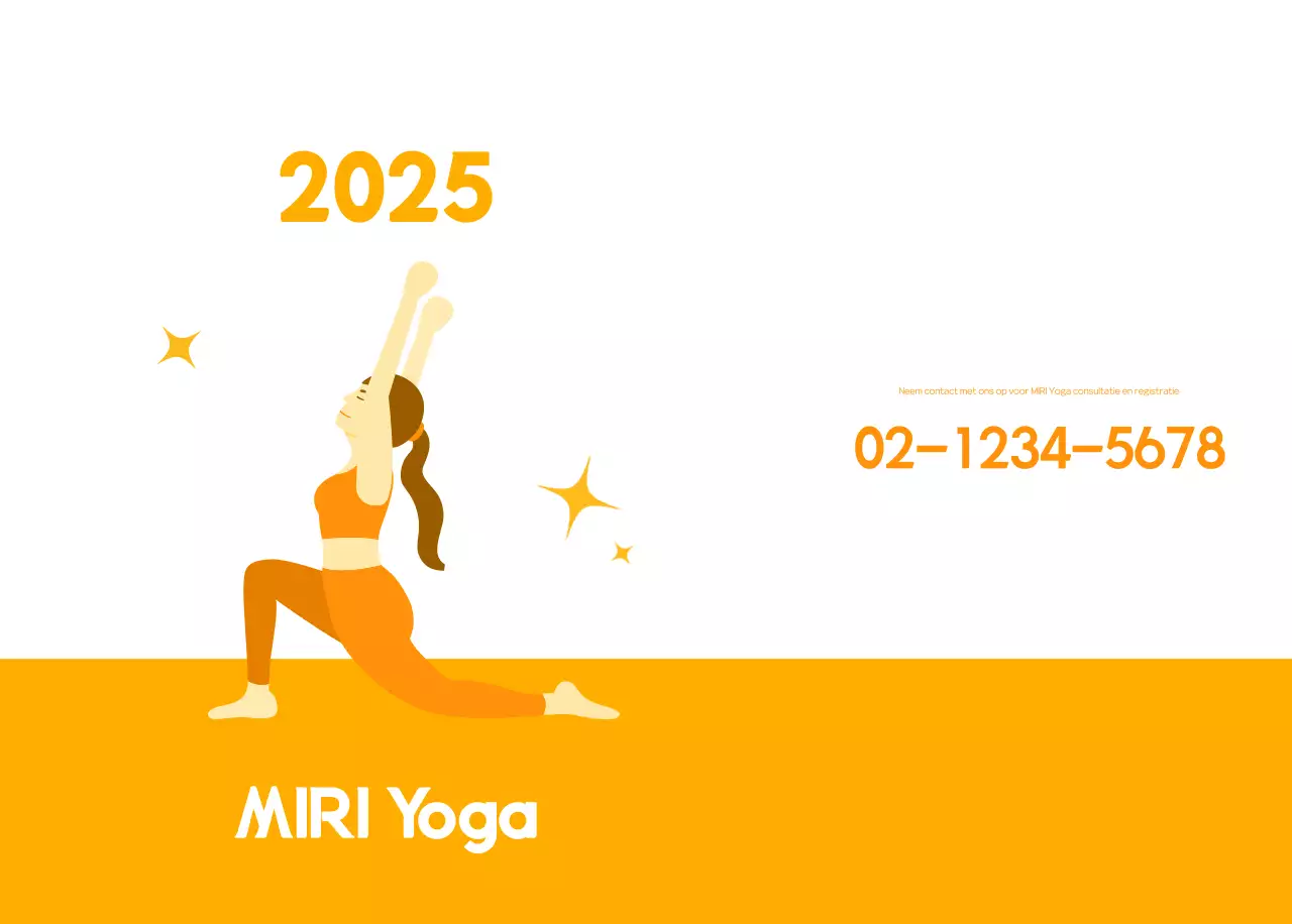 Oranje Minimalistische Yoga Promotiekalender