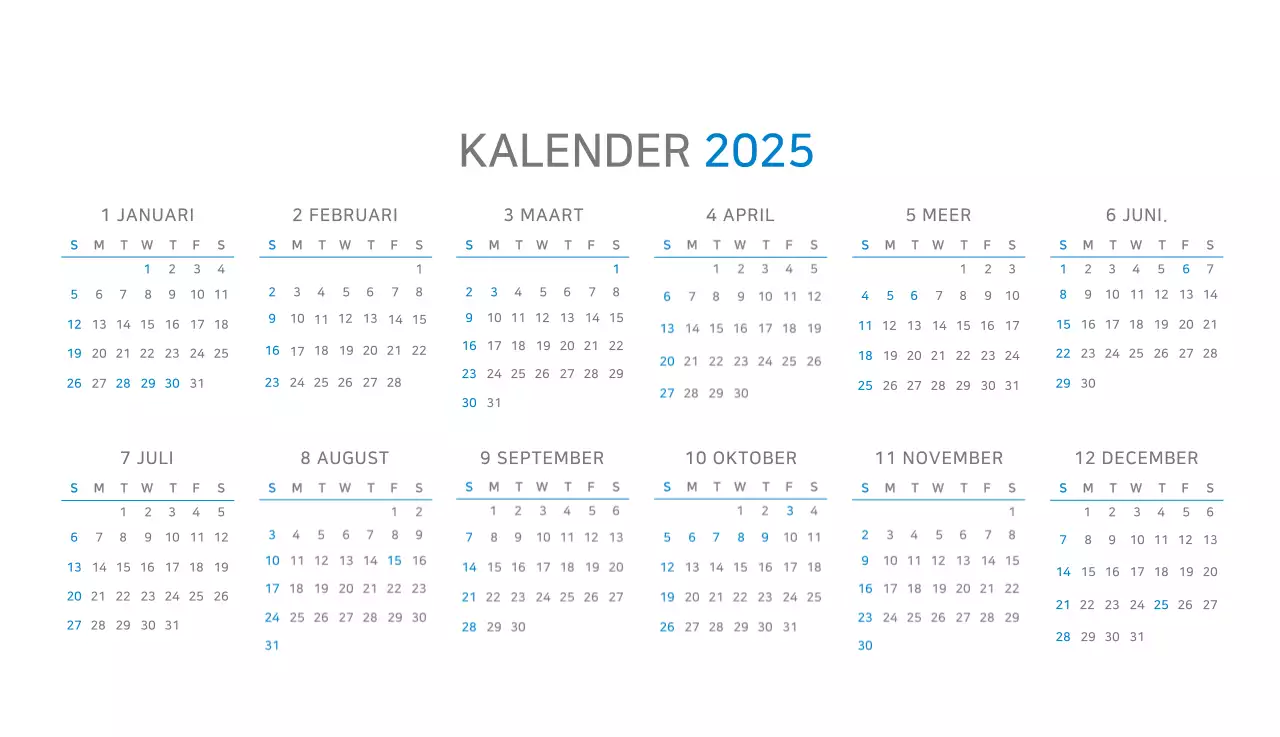 Blauwe Kalender Modern