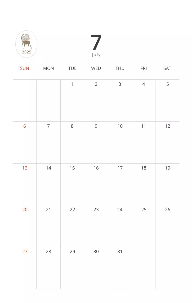 Kalender interior minimalis berwarna krem