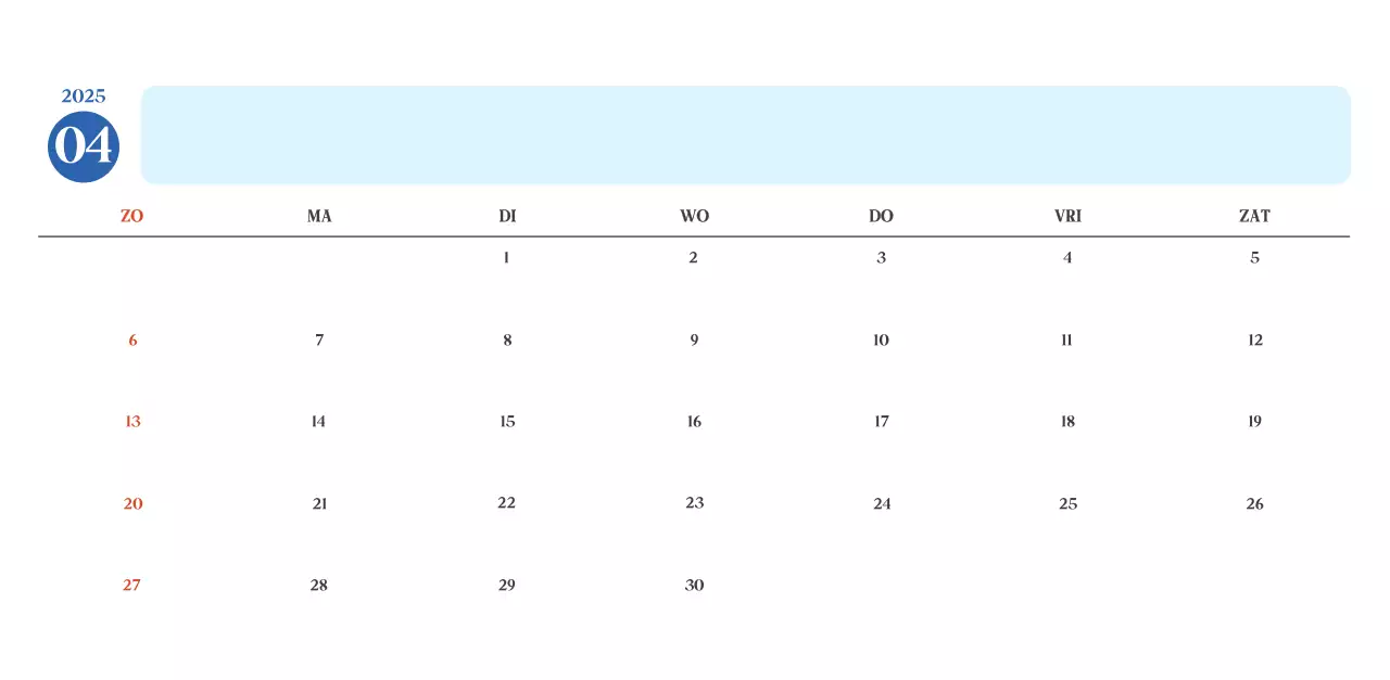 Blauwe moderne ziekenhuiskalender