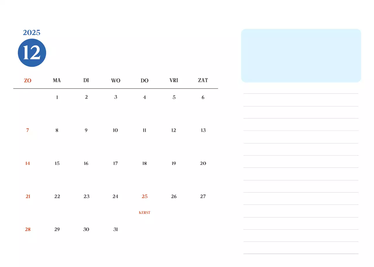 Blauwe moderne ziekenhuiskalender