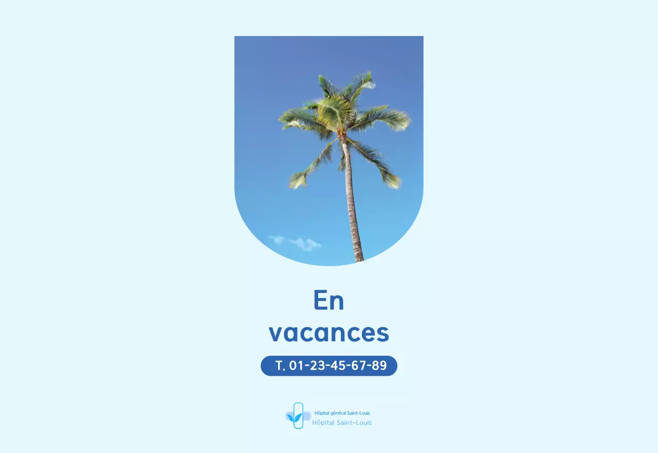 Calendrier hospitalier moderne bleu