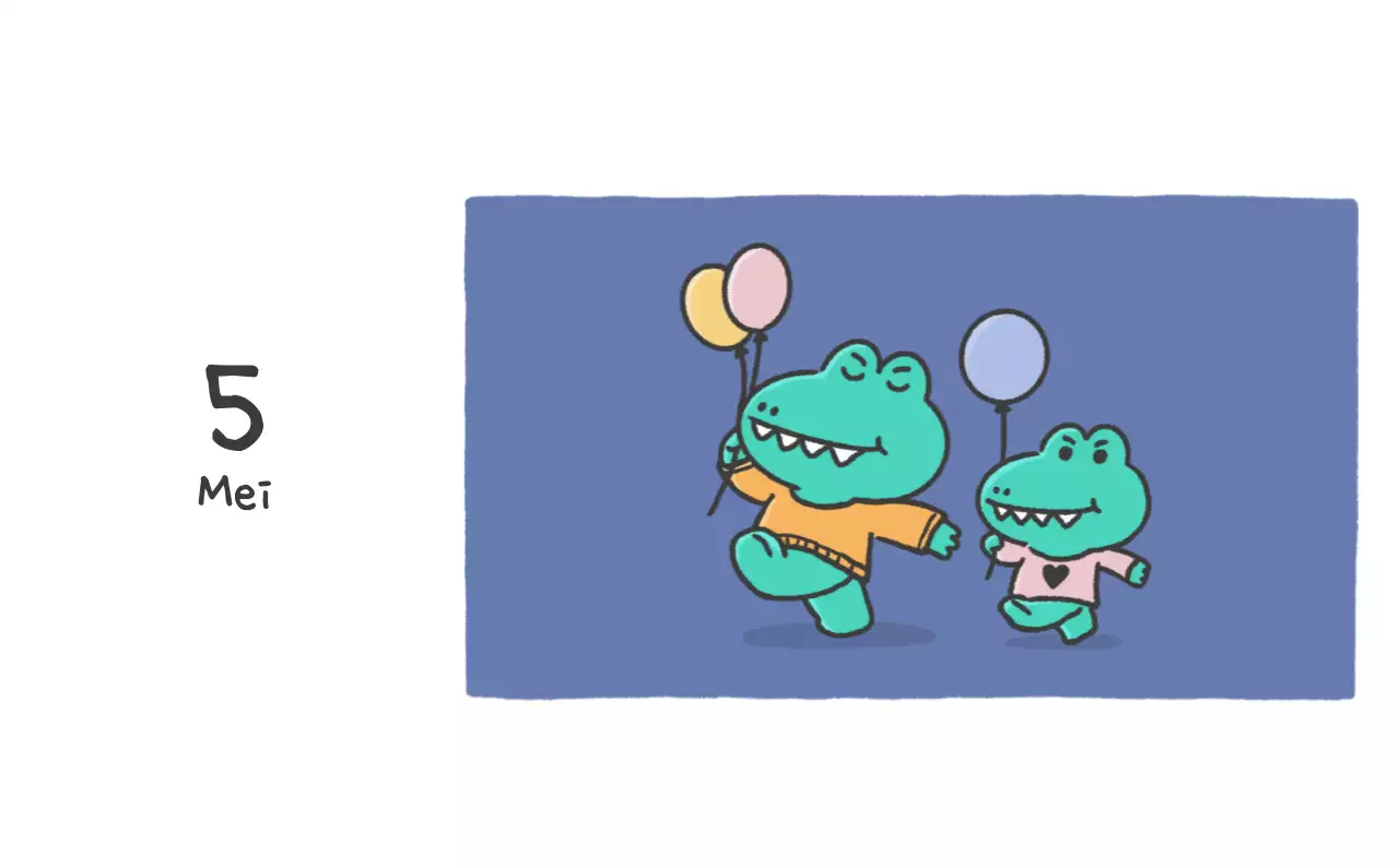 Een kalender met een schattig Ago-illustratieconcept