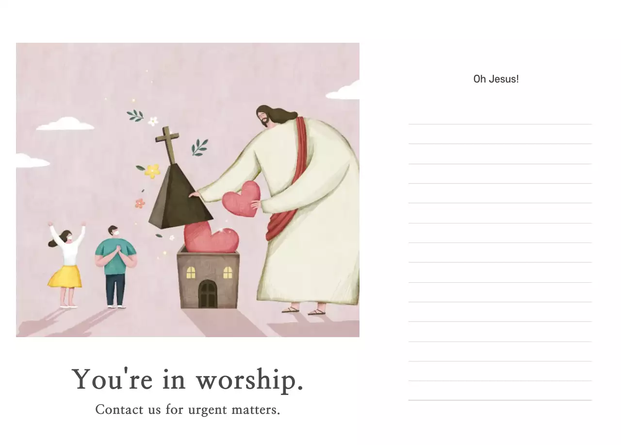 Gereja ilustrasi pastel yang bersih