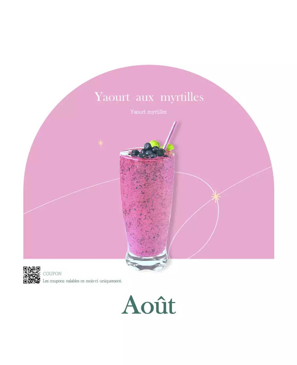 Un calendrier moderne pour les cafés avec des recommandations sur la boisson du mois.