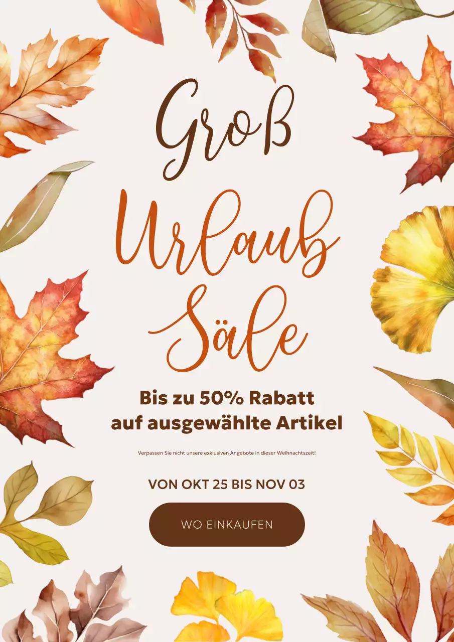 beige elegante Ferienaktion