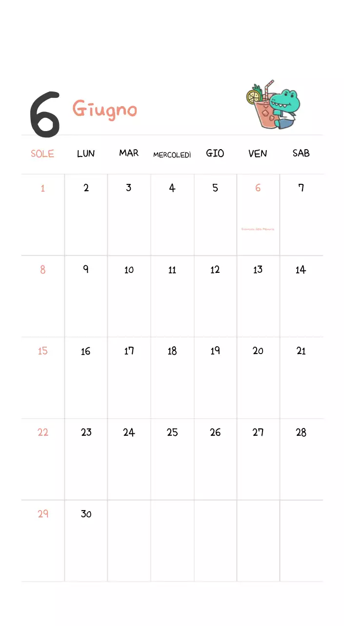 Un calendario con un simpatico concetto di illustrazione di Ago